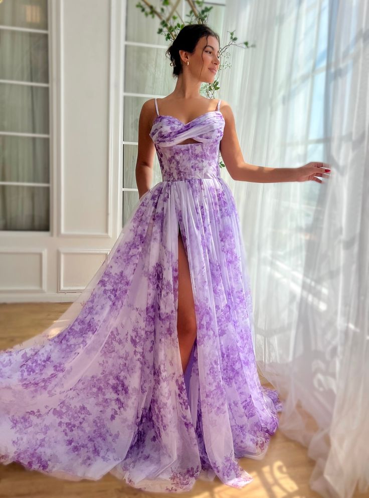 Royal Purple Wedding Dress, Purple Wedding Dress The Bride, Garden Gown, Royal Purple Wedding, Wildflowers Garden, Violet Sky, Teuta Matoshi, Corset Wedding Dress, Purple Gown