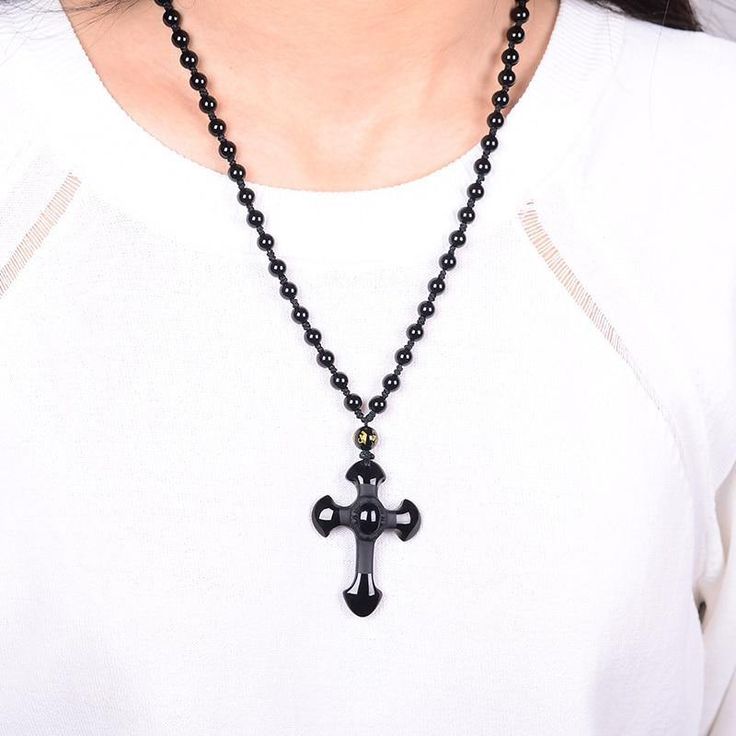 This exquisite hand-carved black obsidian pendant necklace depicts the symbol of the sacred Cross. Material: Natural Black Obsidian, Waxed Cord Chain, Beads Pendant Size: 5.2 x 3.5 cm(2.0" x 1.3") Necklace Length: Adjustable 62 to 78 cm (24.4" - 30.7") Click ADD TO CART To Order Yours Now! The Checkout Process is Guaranteed to be 100% Safe and Secure with Visa, Mastercard, AMex, Discover, Apple Pay or PayPal.