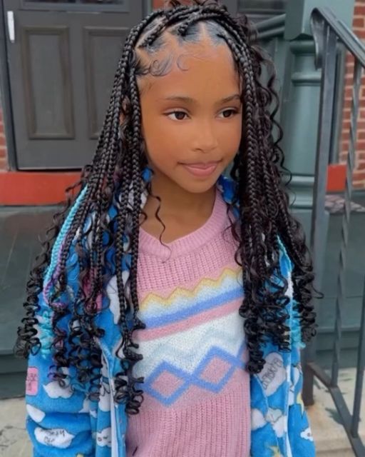 Hair Fashion/Discussions on Instagram: "1 or 2?? Which kid braidstyle you pick for your princess?? (SWIPE) 👉 ✂️ 👉 ______Follow, @letstalkhairs for dopest hairstyles, hair fashion and discussions   📩DM FOR DIFFERENT PROMO/ADS PACKAGES AVAILABLE  ______________________  ✂️Featured stylists: @goddess.handz 📍: Chester, PA  DM HER👆 FOR THIS STYLE  ______________________  IGNORE  #braids #braidstyles  #hair  #naturalhairstyles     knotlessbraids protectivestyles Chester Braider  Chester Hairstylist  #letstalkhairs #letstalkhairschesterpa" Girls Braids Hairstyles Kids Black, Braids For 8 Year Girl, Hairstyles For 9 Year Girl Black Braids, Back To School Hairstyles 4th Grade, Back To School Braids Hairstyles For Kids, Little Black Girls Hairstyles For School Braids Cute, Girls Knotless Box Braids Kids, Goddess Braids On Kids, Braids For 11 Year Girl