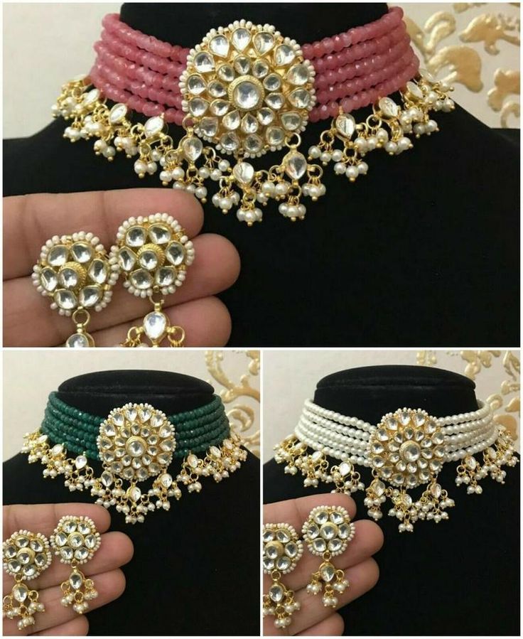 Pearl Necklace Choker, Kundan Jewellery Bridal, Real Diamond Necklace, Kundan Jewellery Set, Kundan Choker, Beaded Necklace Designs, Indian Jewellery Design Earrings, Bridal Fashion Jewelry, Bollywood Jewelry