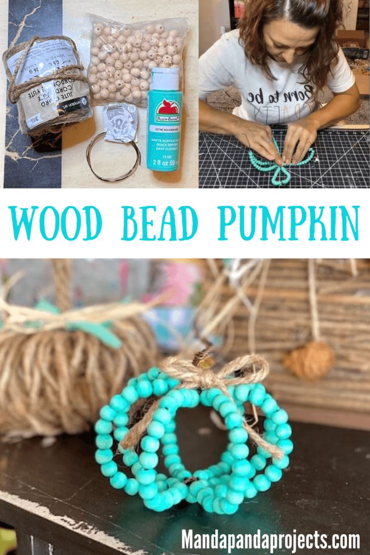 wood bead pumpkins are the perfect fall craft for kids and adults to make