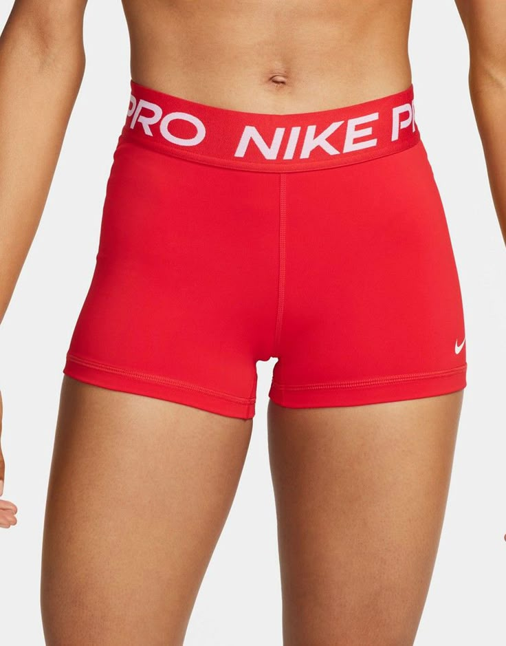 Shorts by Nike Training Training is now in session High rise Elasticized waistband Branded taping bodycon fit Red Nike Pros, Summer Workout Outfits, Gym Crush, Cute Nike Outfits, Nike Pro Women, Nike Pro Shorts, Workout Outfits, Summer Workout, Leggings Sale