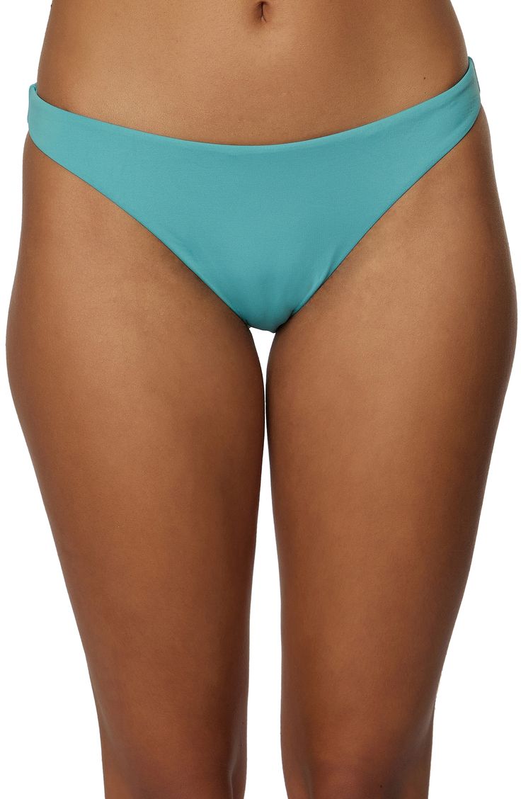 Create endless beach looks with these solid low-rise bikini bottoms in a smooth, supportive fabric. 85% polyamide, 15% elastane Hand wash, dry flat Imported Solid Elastane Swimwear For Pool, Solid Seamless Swimwear In Elastane, Solid Stretch Elastane Swimwear, Seamless Solid Color Elastane Swimwear, Solid Smoothing Brief Swimwear, Solid Color Elastane Swimwear For Poolside, Elastane Swimwear For Poolside, Solid Nylon Smoothing Swimwear, Solid Color Smoothing Swimwear