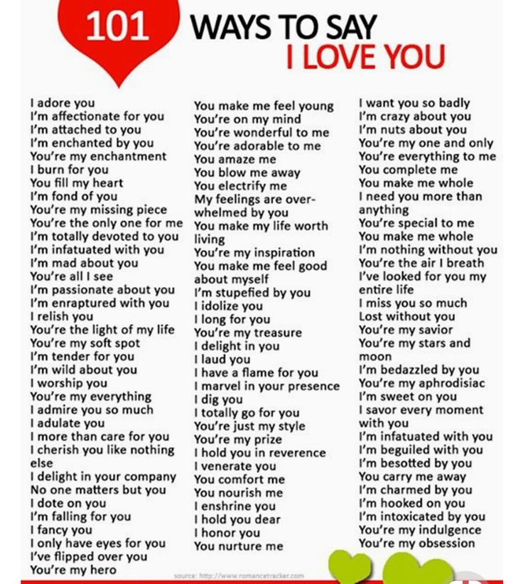 a valentine poem with the words 101 ways to say i love you