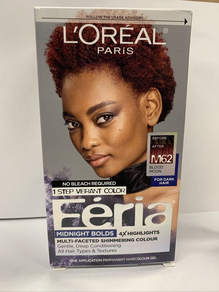 L'Oreal Paris Feria Midnight Bold Multi-Faceted Permanent One-Step Hair Color. 4xHighlights Feria Hair Color, Moon Beauty, Permanent Hair Dye, Hair Color For Women, Color Kit, Deep Conditioning, Blood Moon, Permanent Hair Color, Fall Hair Color