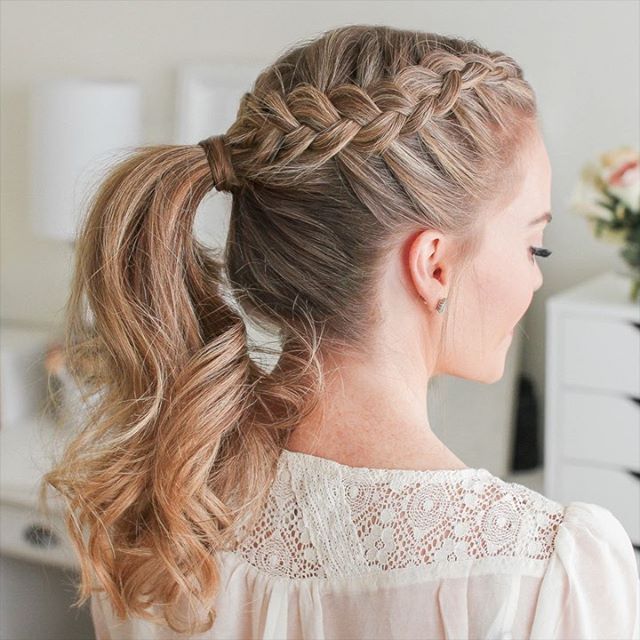 Triple French Braid Double Waterfall Mini Bun | MISSY SUE Tail Hairstyle, Twist Ponytail, Hair Braid Videos, A Ponytail, Peinados Fáciles Para Cabello Corto, Penteado Cabelo Curto, Easy Hairstyles For Long Hair, Braids For Long Hair, Braids For Short Hair