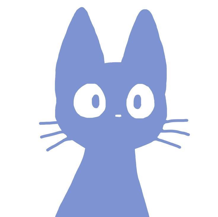 a blue cat with big eyes on a white background