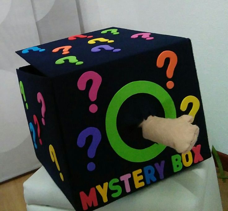 an odd looking box with question marks on it