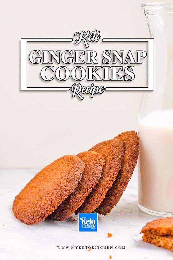 ginger snap cookies next to a glass of milk