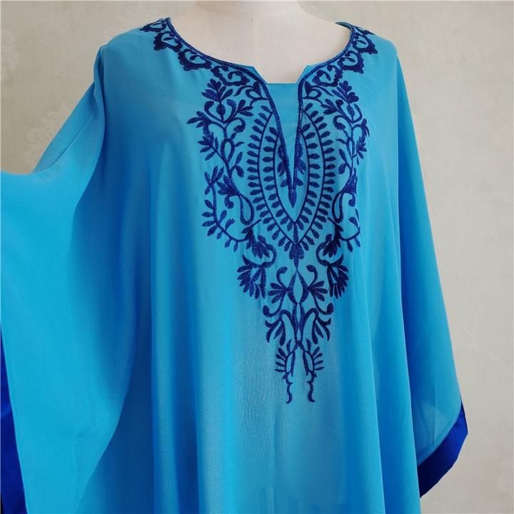 Bohemian Kaftan Chiffon Tunic – The Evergreen Cart Bohemian Georgette Kaftan For Spring, Spring Bohemian Georgette Kaftan, Summer Georgette Tunic Kaftan, Summer Long Sleeve Georgette Kaftan, Bohemian Georgette Beach Dress, Long Sleeve Tunic For Beach And Eid, Long Chiffon Kaftan For Eid, Beach Tunic For Eid, Long Tunic For Eid At The Beach