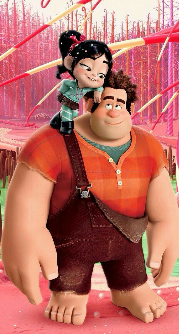 an animated character with a girl on his shoulders