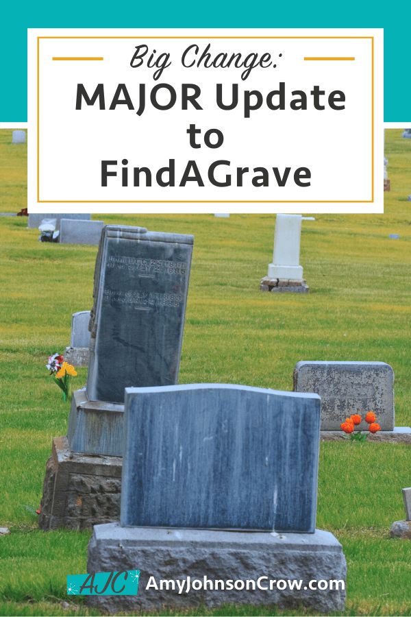 cemetery with the words, big change major update to find graves