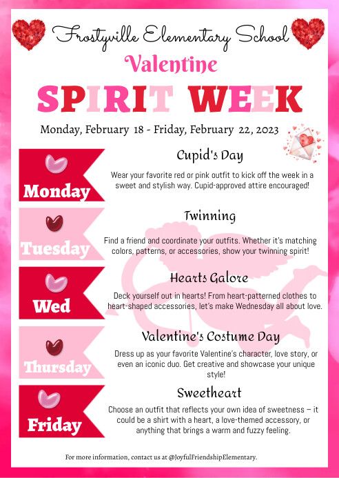 valentine's day spirit week flyer