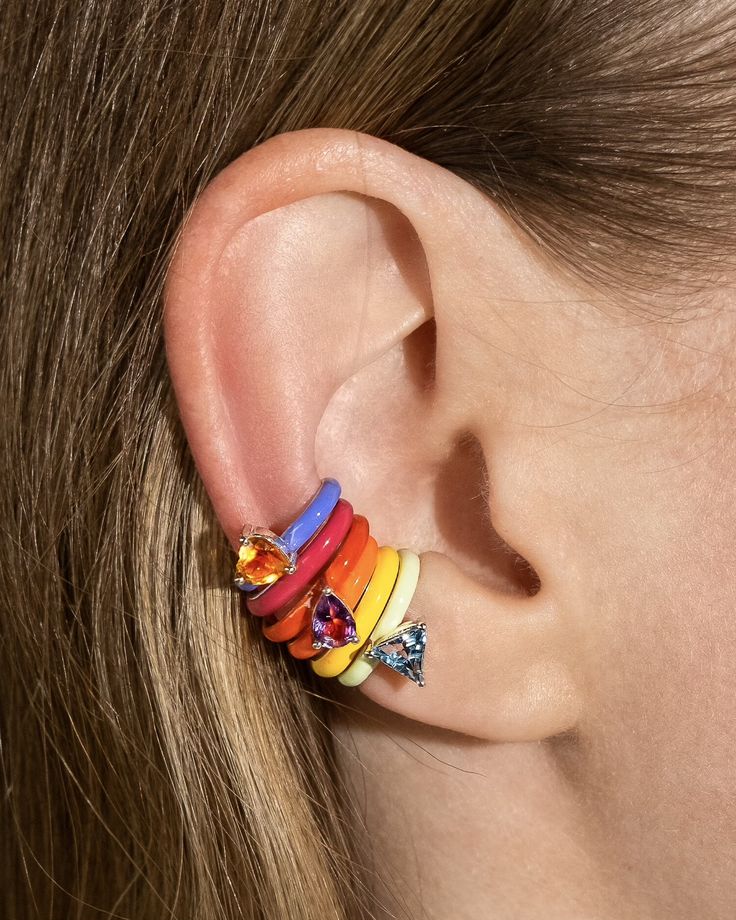 The Gem + Enamel Ear Cuff — FRY POWERS Dope Jewelry, Funky Jewelry, Ear Cuffs, Jewelry Inspo, Dream Jewelry, Polish Jewelry, Ear Jewelry, Mode Inspiration, Bling Bling