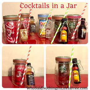 there are many different types of drinks in jars