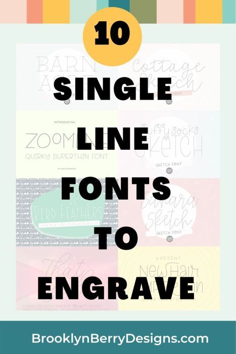 some type of font that is in different colors and sizes with the words 10 single line font