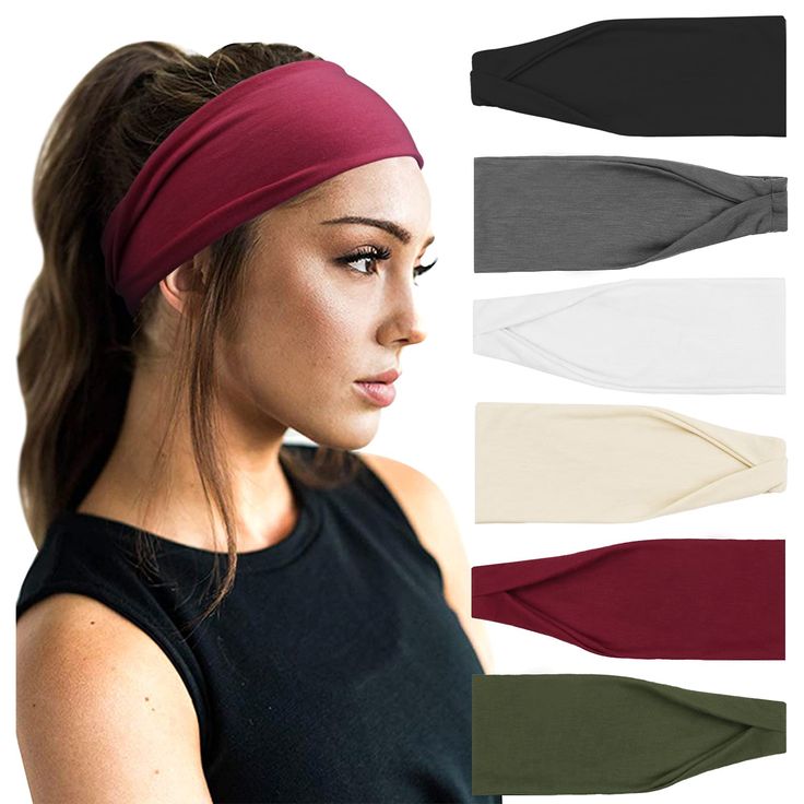 PRICES MAY VARY. 【Great Material】SOFT STRETCHY FABRIC, this women running headband is crafted from cotton polyester and spandex blend fabric, lightweight and stretchy, offering excellent performance for wicking, durability and abrasion resistance. This yoga headband delivers a supportive fit for all sports need. 【Fit Most Sizes】Our Boho headbands measures 8.6"/22cm in length and 3.5"/9cm in width; wide female sweat-wicking headbands fit most sizes, very soft and stretchy. Vintage design fitness Running Hairstyles, 6 Pack Women, Running Headbands, Sport Hair, Workout Hairstyles, Workout Headband, Yoga Headband, Sports Headbands, Adjustable Headband