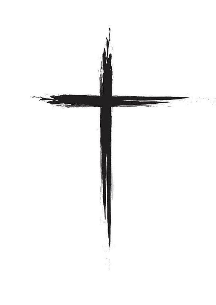 the cross is painted in black and white