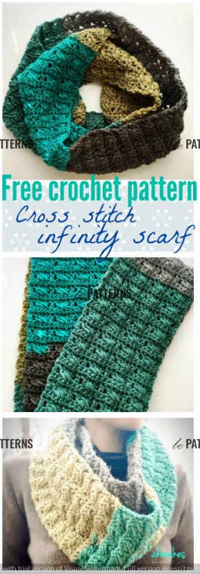 crochet scarf pattern with text that says, free crochet pattern can be used