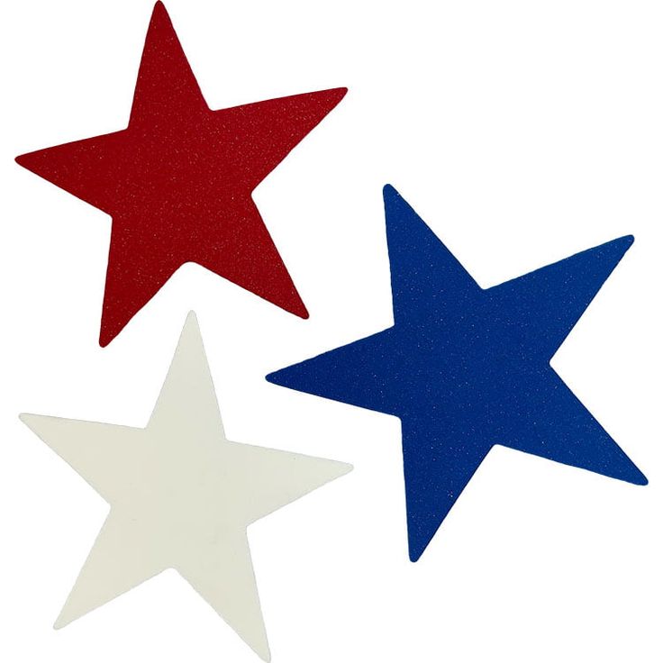 three red, white and blue stars on a white background