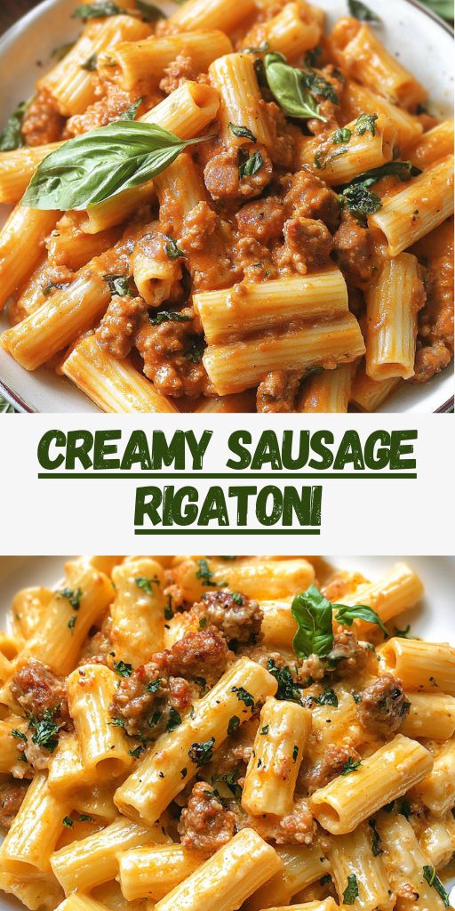 creamy sausage rigani is an easy pasta dish that's ready in less than 30 minutes