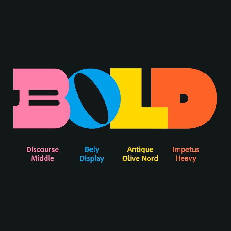 The word 'bold' in four different fonts: Discourse Middle, Bely Display, Antique Oliver Nord, and Impetus Heavy Graphic Design Text Layout, Beer Branding Design, Mixing Fonts, Cute Typography, Christmas Font, Breaking The Rules, App Design Inspiration, Graphic Design Lessons, Creative Fonts