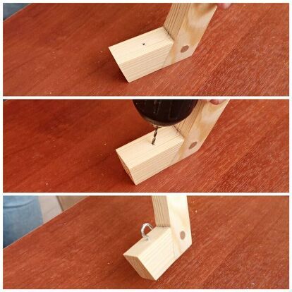 three different views of a piece of wood that has been placed on top of another piece of wood