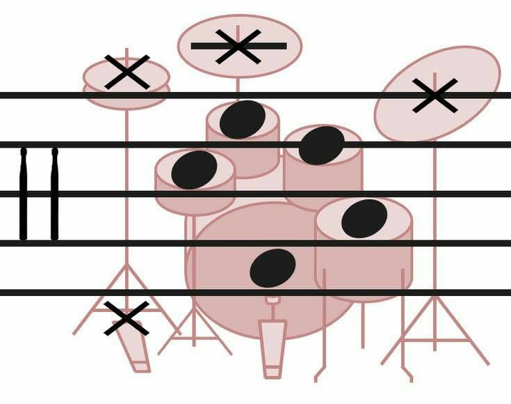 an image of musical instruments in pink and black