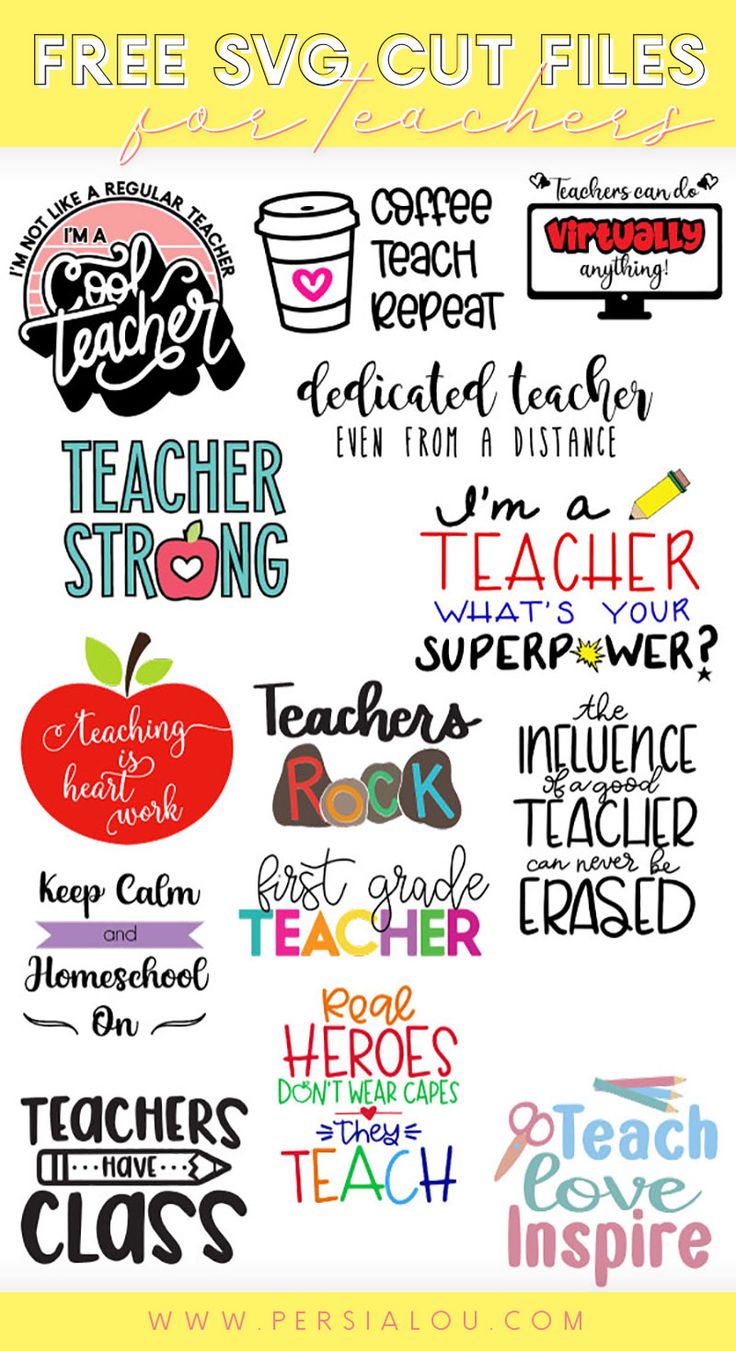 the teacher svg bundle is available for teachers to use on their own school projects