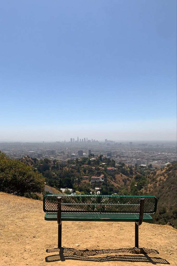 View of Los Angeles from Griffith park Hiking Aesthetic California, Griffith Park Hike, Hills Aesthetic, Usa Life, California Hills, Escondido California, Los Angeles Aesthetic, California Nature, California Hikes