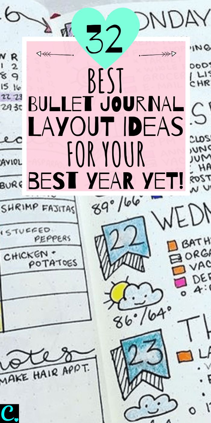 32 Best Bullet Journal Layout Ideas For Your Best Year Yet! Bullet journal inspiration isn't exactly difficult to come by but there are some genius layouts to keep track of everything and help you live your best life! Click to Read #captivatingcrazy Mom Journaling, Covers For Journals, Bullet Journal Layout Ideas, Journal Layout Ideas, Bullet Journal Lists, How To Bullet Journal, Bullet Journal Work, Digital Bullet Journal, Bullet Journal For Beginners