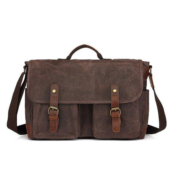 The Mens Work Bag Messenger Fit Laptop 15.6" is a stylish and functional bag perfect for business and travel. It is made of high-quality waterproof canvas material and features a classic, timeless design with a laptop sleeve which can fit in a 15.6-inch laptop, making it perfect for carrying all your work and tech essentials. The bag comes with a detachable shoulder strap for easy carrying. This bag is perfect for work, school, or travel.  ITEM FEATURES - 1 x Main Compartment  - 2 x Front Zipper Pockets 
- 1 x Laptop Compartment 
- 2 x Slot Pockets 
- 2 x Side Pockets 
- 1 x Back Zipper Pocket 
- Waterproof& Durable 
- Trolley Sleeve Design 
- Fit Laptop 15.6" 
 
     ITEM DETAILS    *Item Type: Briefcase  *Material: Waxed Canvas& Crazy Horse Leather 
*Size: L40 *W10 *H30(CM) 
*Color: Blac Travel Canvas Briefcase Shoulder Bag, Canvas Shoulder Bag Briefcase For Travel, Casual Laptop Bag With Luggage Sleeve For Business, Casual Business Laptop Bag With Luggage Sleeve, Business Laptop Bag In Canvas With Luggage Sleeve, Canvas Satchel Briefcase With Luggage Sleeve, Business Laptop Bag With Luggage Sleeve In Canvas, Casual Briefcase For Travel, Brown Satchel Laptop Bag With Pockets