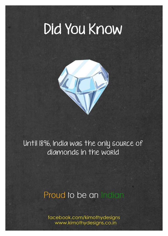 an advertisement for diamonds in india with the caption did you know until it was the only source of diamonds in the world?