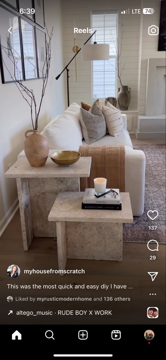 the living room is clean and ready to be used as a home decor app for iphone