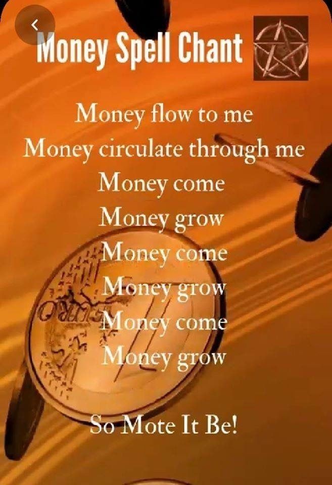 Money Spell Chant, Spell Chants, Money Spells Magic, Powerful Money Spells, Witchcraft Spells For Beginners, Money Spells That Work, Good Luck Spells, Money Spell, Spells For Beginners