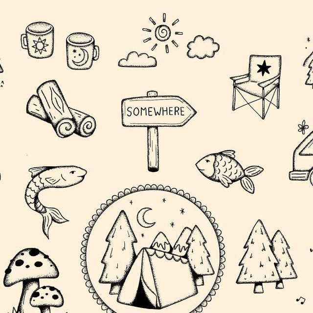 laura on Instagram: "calling all happy campers 🏕️ and anyone that likes trees, mountains, or cute mushroom tattoos 🙃  camping flash now available woooo. I absolutely love going away in our campervan so I just had to do a camping themed flash now we are able to start going again 😅  all available for handpoke. as always I do deals when you book multiple designs in a session!  use the link on my page for my booking form or just message me to enquire! can’t wait to tattoo these 🏔️ 🌲 ⛺️🍄🐟🪵🐾🌞🌳  @harmlesstattoo Braintree, Essex  #handpoketattoo #handpoke #stickandpoke #campingtattoo #summertattoo #mountaintattoo #adventuretattoo #cutetattoo #essextattoo #hertfordshiretattoo #suffolktattoo #braintree #vanlife #campervan #camping" Mountain Flash Tattoo, Camp Tattoo Ideas, Campfire Tattoos, Cute Mushroom Tattoos, Backpacking Tattoo, Camping Drawings, Campervan Tattoo, Camper Tattoo, Tent Tattoo