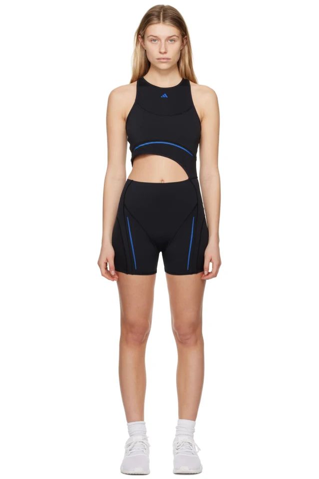 adidas Originals: Black Bonded Bodysuit | SSENSE Sporty Elastane Bodysuit, Functional Fitted Bodysuit, Sporty Compression Bodysuit, Compression Elastane Sporty Bodysuit, Sporty Compression Bodysuit With Elastane, Sporty Micro-elastic Black Bodysuit, Sporty Micro-elastic Nylon Bodysuit, Second-skin Nylon Sports Bodysuit, Second-skin Nylon Bodysuit For Sports