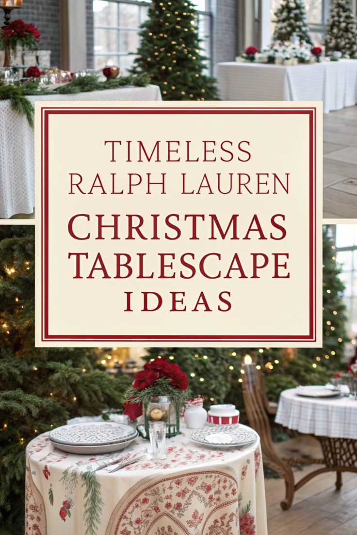 christmas tablescape ideas with the words, times, and names on them