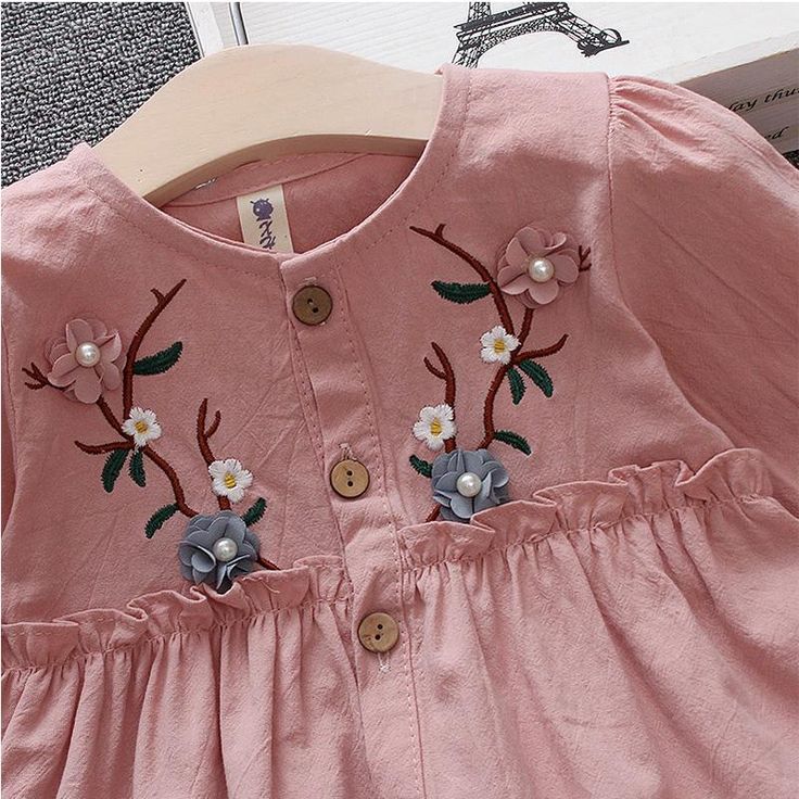 Product Title: Lovely Flower Embroidered Long-Sleeve Dress For Baby And Toddler GirlKeyword Tag: Mom And Girl Outfits* Front button* Round collar* Comfy and soft* Fabric: 85% Cotton, 15% Polyester* Available for Machine Wash as well as TumbleDry* Imported Are you look for a best quality and low price dress? Then Lovely Flower Embroidered Long-Sleeve Dress For Baby And Toddler Girl is the best one for you! The Fashion colours with amazing designs for reflect fashion vibes that will embrace you th Embroidery Dress For Kids, Embroidery Girls Dress, Baby Girl Green Dress, Green Cotton Dress For Babies, Baby Girl Long Sleeve Dress, Baby Girl Embroidery Dress, Long Sleeve Embroidered Dress, Easter Embroidery Designs, Easter Embroidery