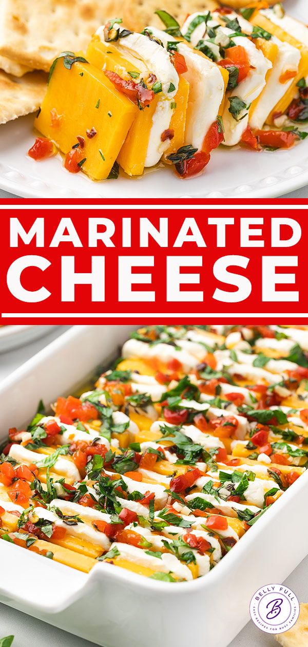 Sliced cheddar cheese and cream cheese are topped with sun-dried tomatoes and fresh herbs then soak in oil and vinegar in this Marinated Cheese recipe. It’s simple yet so flavorful, very versatile, and makes a fantastic party appetizer. I love serving this during the holidays – it doesn’t require any cooking and is always a popular request! Marinated Cheese, Christmas Appetizers Easy, Easy Vegetable Side Dishes, Holiday Appetizers Easy, Stew Meat Recipes, Game Day Appetizers, Party Appetizers Easy, Dip Recipes Easy, Party Appetizer