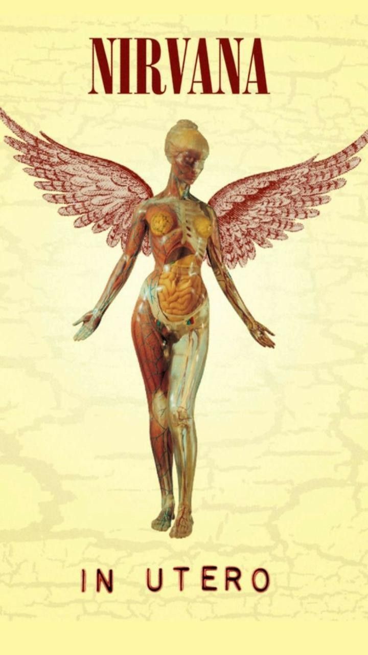 the cover to nirvana's album in utero, featuring an image of a woman with