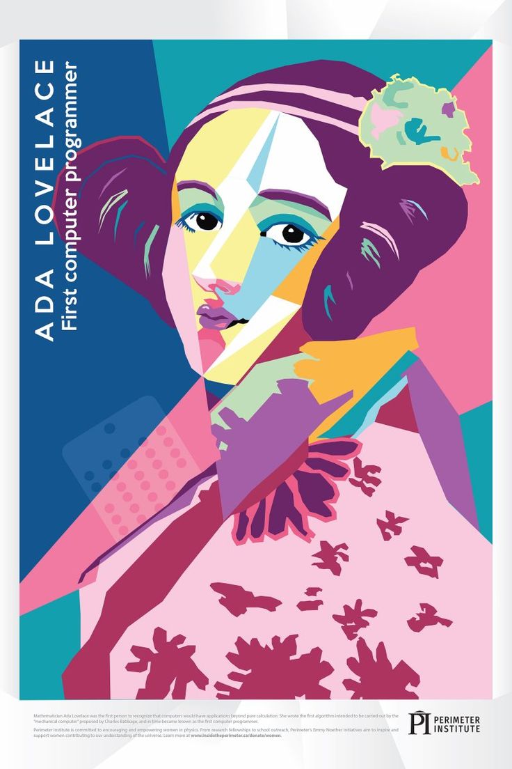 a poster with an image of a woman's face in pink, blue and yellow