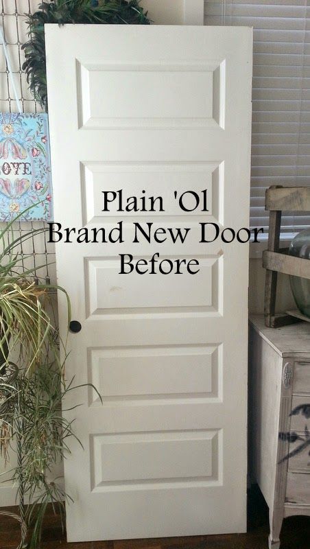 a white door with the words plain'ol brand new door before painted on it