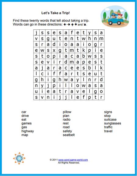 a word search with the words in it