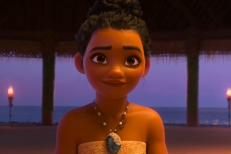 the animated character is dressed in an ethnic dress with beads and necklaces on her chest