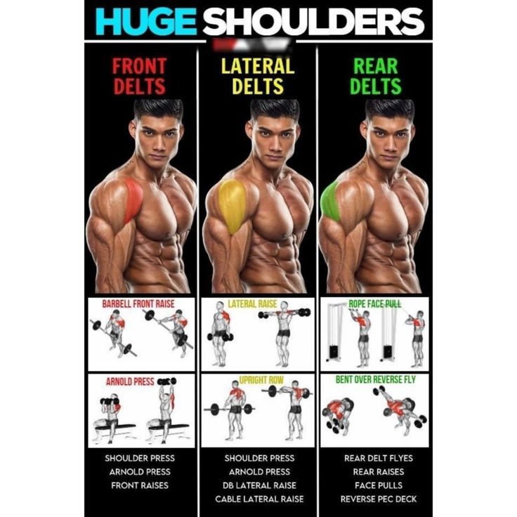 a poster showing how to use the dumbbells for chest and upper body muscles