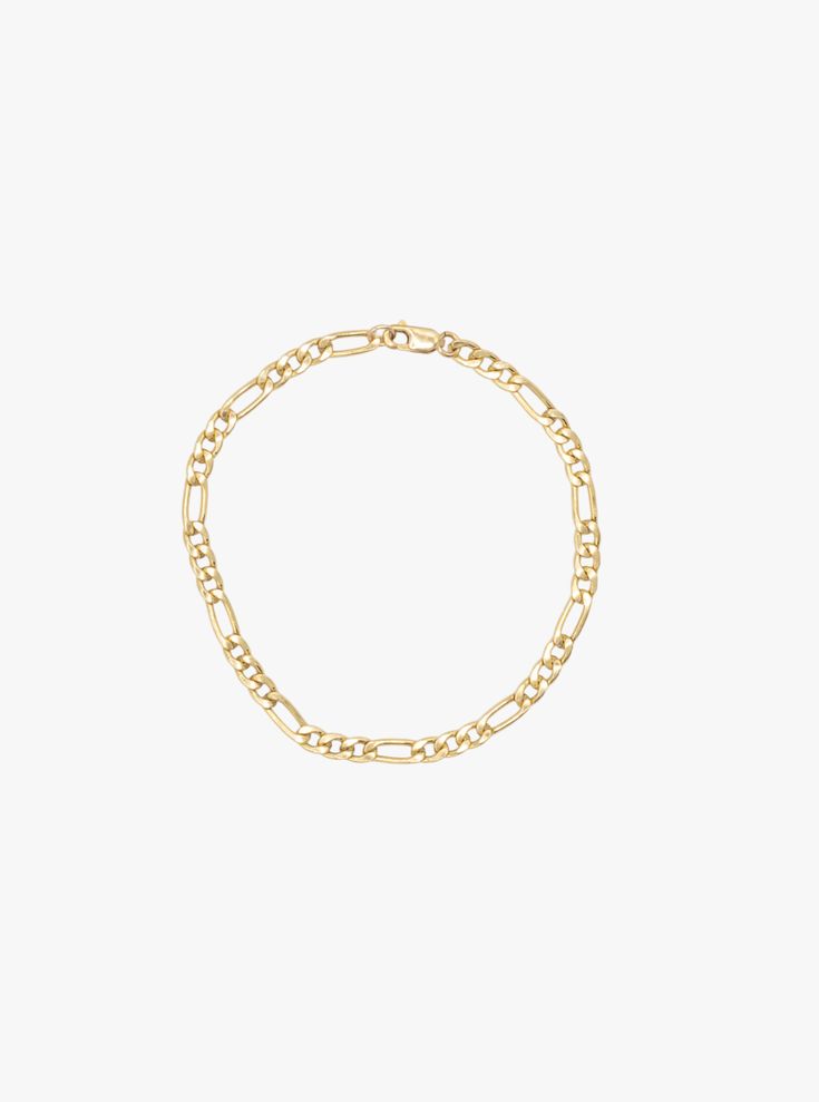 14k Gold-Filled Figaro Chain Sizing Guide: Click Here *Allow 3-5 business days for production before shipping as all of our pieces handmade* Metal Figaro Link Chain Jewelry, Classic Figaro Chain Bracelet With Oval Links, Everyday Metal Figaro Chain Bracelets, Everyday Figaro Chain Bracelet, Metal Chain Link Bracelet With Figaro Chain, Metal Figaro Chain Link Bracelet, Everyday Figaro Chain Link Jewelry, Everyday Figaro Link Chain Jewelry, Everyday Jewelry With Figaro Link Chain