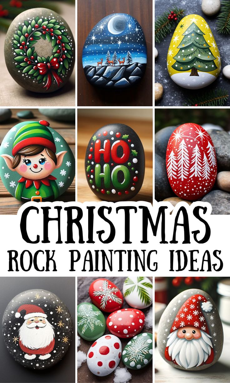 christmas rock painting ideas for kids and adults