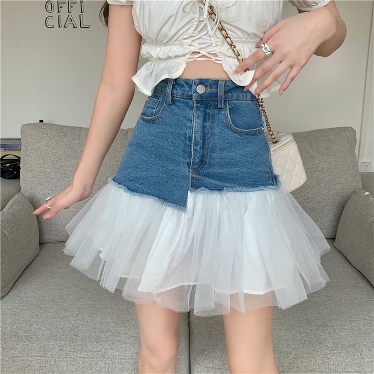 Cute denim patchwork skirt A line skirtFabric: blendedColor: blue, blackSize(cm): S, M, L(1inch=2.54cm)S length 41cm waist 62cm hips 80cmM length 42cm waist 66cm hips 84cmL length 43cm waist 70cm hips 88cm&ltp&gtPlease check the size carefully when you choose items.&lt/p&gt&ltbr/&gt&ltp&gtFor more pictures of the skirt, please contact us, thank you.&lt/p&gt&ltbr/&gt Ropa Upcycling, Mini Skirt Summer, Patchwork Denim Skirt, High Waisted Denim Skirt, Basket Pattern, Patchwork Skirt, Recycle Jeans, Ball Gown Skirt, Y2k Aesthetic Outfits