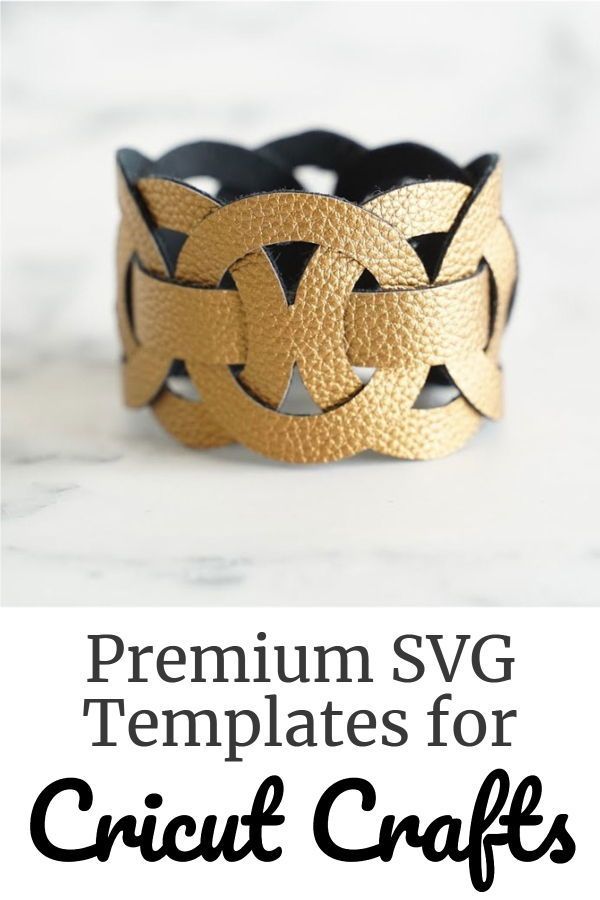 a gold and black bracelet with the words, premium svg templates for cricut crafts